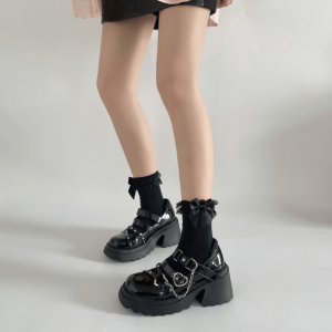 Y2K Aesthetic Emo Platform Shoes - Trendy Coquette & Goth Style Footwear