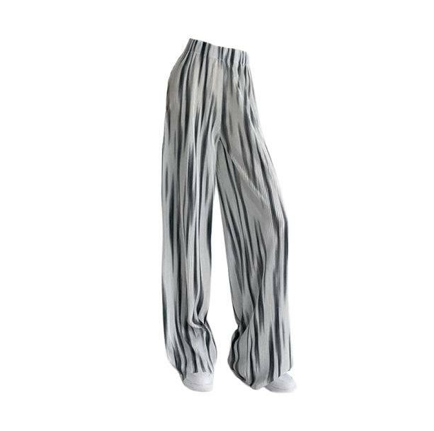 Y2K Aesthetic Gray Stripes Loose Pants - Trendy Coquette Style