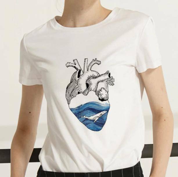 Y2K Aesthetic Heart T-Shirt - Coquette Style Graphic Tee