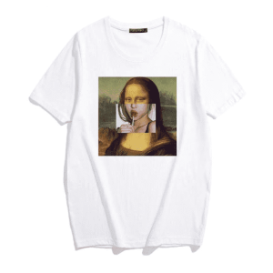 Y2K Aesthetic Mona Lisa T-Shirt - Coquette & Goth Style Graphic Tee