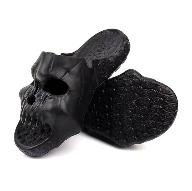 Y2K Aesthetic Skull Slippers - Trendy Coquette & Goth Style Footwear