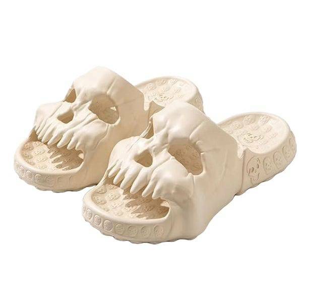 Y2K Aesthetic Skull Slippers - Trendy Coquette & Goth Style Footwear