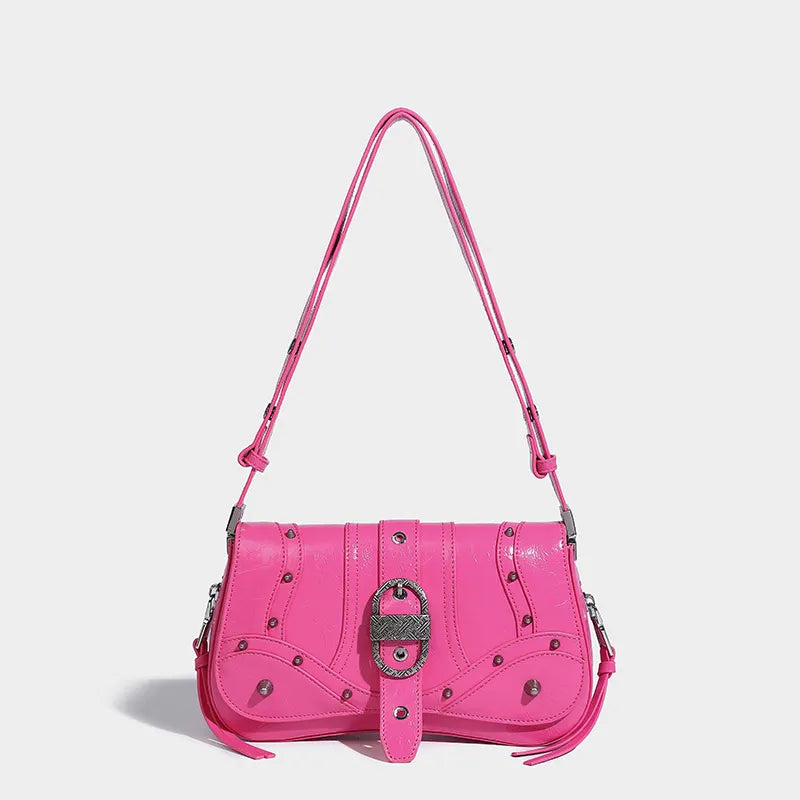 Y2K Candy Belted Baguette Bag - Trendy Coquette Aesthetic Accessory