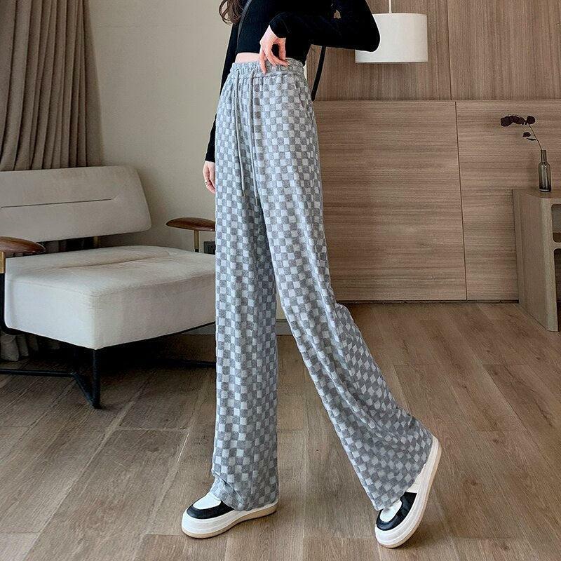 Y2K Checkered Sweatpants - Trendy Aesthetic Clothing for Unique Styles