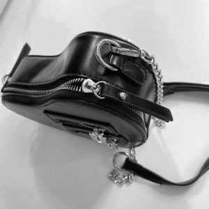 Y2K Coquette Aesthetic Black Heart Crossbody Bag for Trendy Outfits