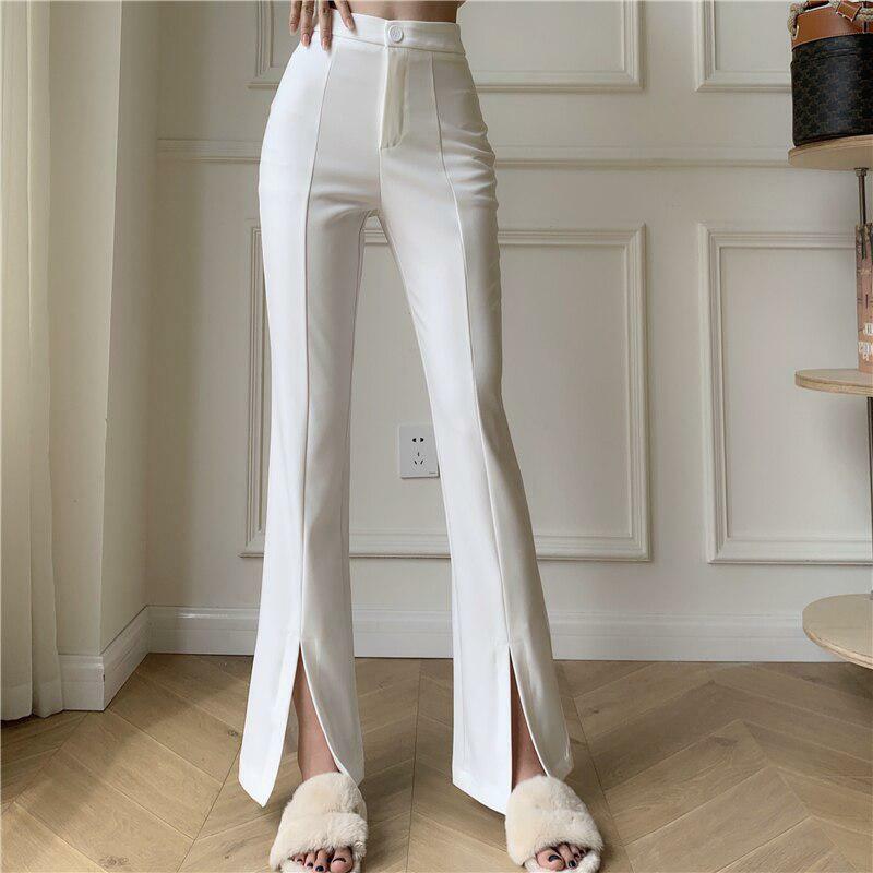 Y2K Coquette Aesthetic Hem Split Pants - Trendy Fashion Statement