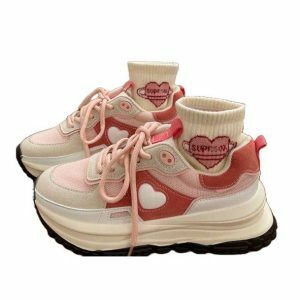 Y2K Coquette Aesthetic Pink Sneakers for Trendy Outfit Styles