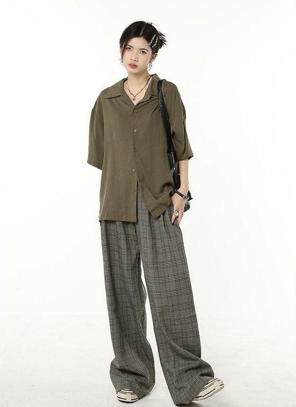 Y2K Coquette Aesthetic Wide Leg Plaid Pants for Trendy Outfits