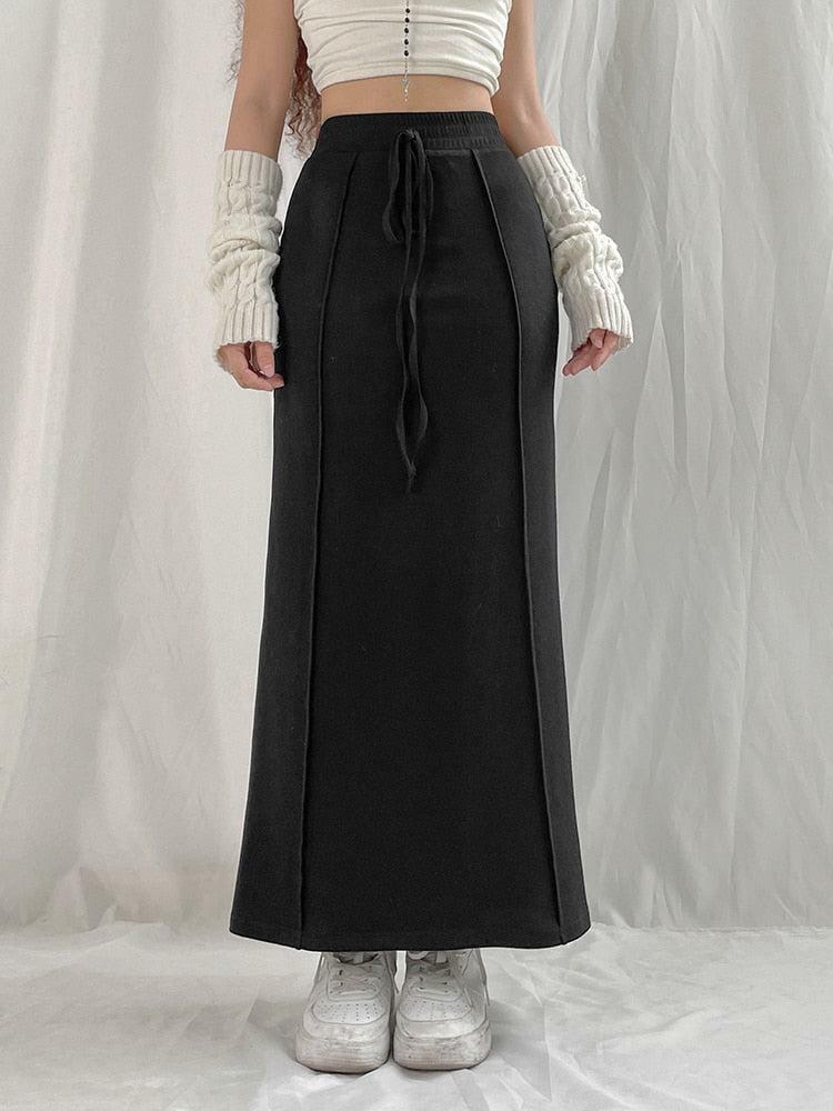 Y2K Coquette Drawstring Maxi Skirt - Aesthetic Clothing for Every Style