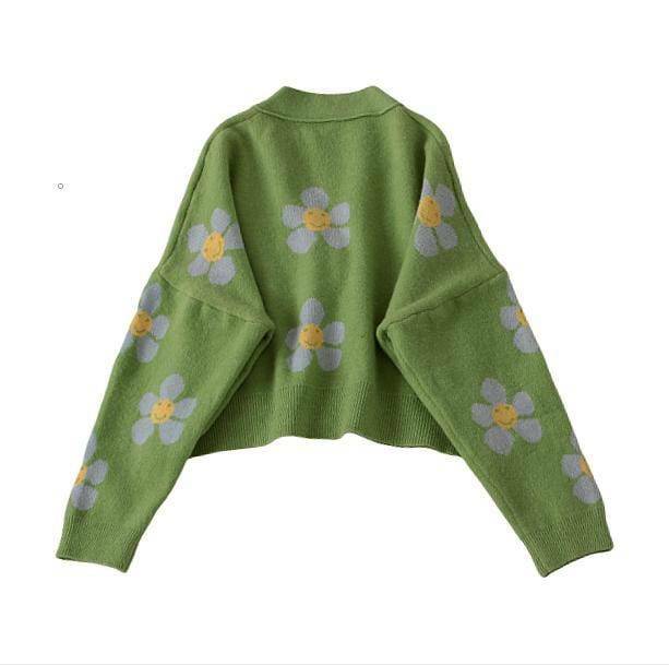 Y2K Coquette Floral Sweater - Aesthetic Vintage Style Clothing