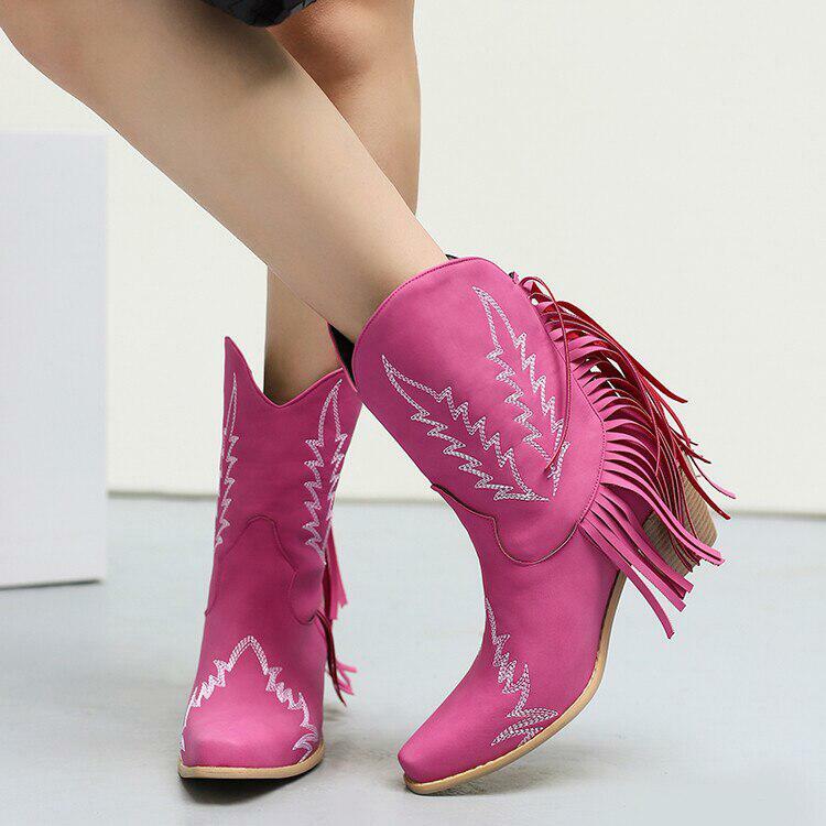 Y2K Coquette Fringe Ankle Boots - Trendy Aesthetic Footwear