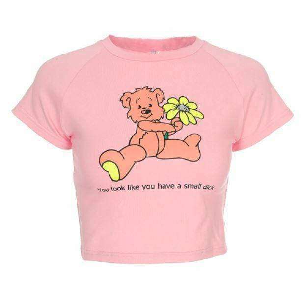 Y2K Coquette Teddy Bear Crop Top - Aesthetic Clothing for Trendy Styles