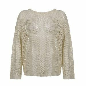 Y2K Fishnet Sweater: Trendy Coquette Aesthetic for Summer Vibes