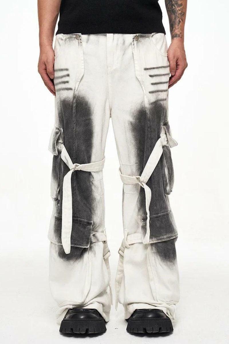 Y2K Grunge Cargo Pants with Dirty Effect - Aesthetic Streetwear Style