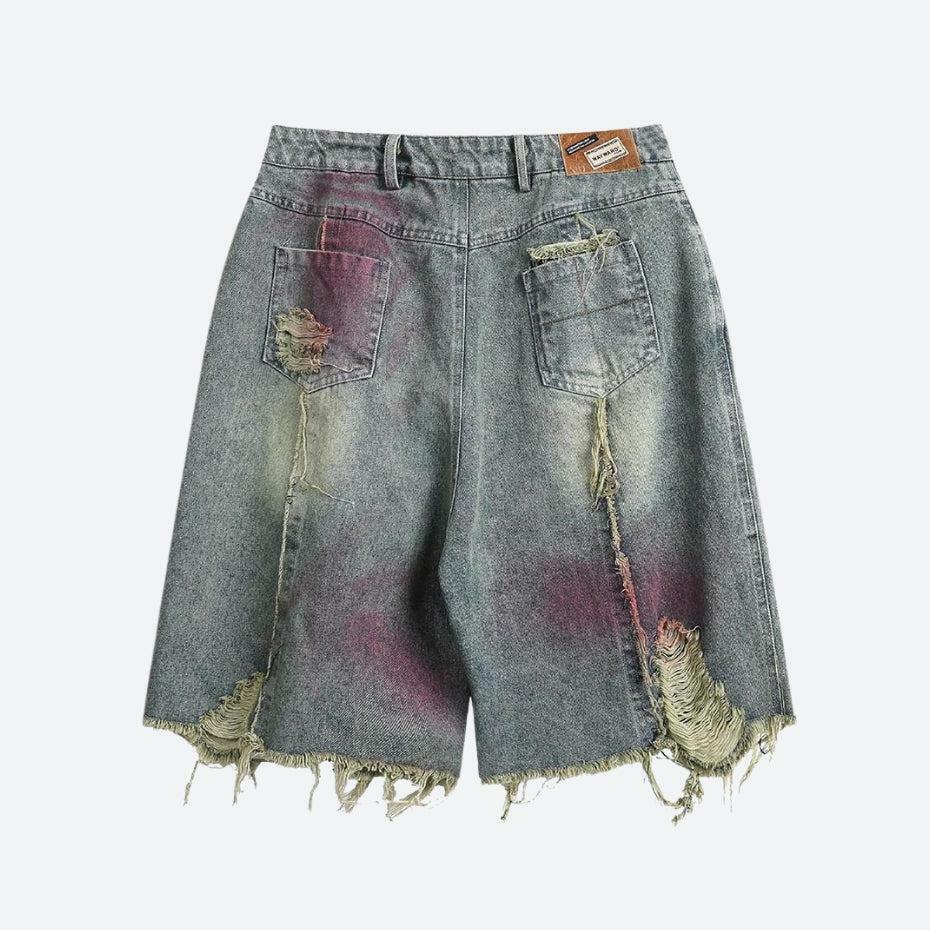 Y2K Grunge Distressed Denim Shorts - Aesthetic Clothing for Unique Styles