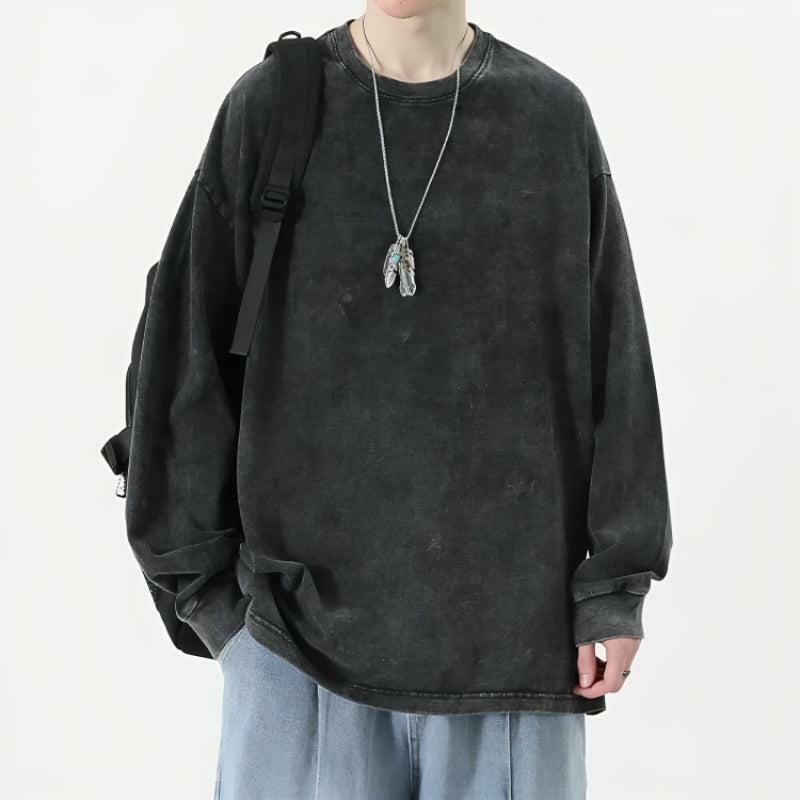 Y2K Grunge Oversized Distressed Basic Tee - Aesthetic Clothing Essential