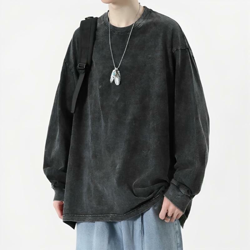 Y2K Grunge Oversized Distressed Basic Tee - Aesthetic Clothing Essential