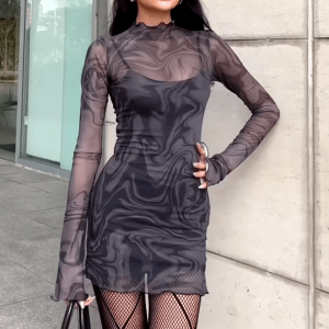 Y2K Mesh Night Out Dress - Coquette Aesthetic & Trendy Styles