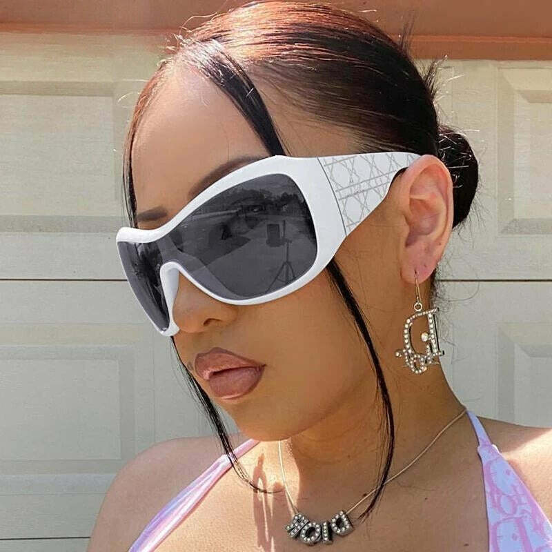 Y2K Oversized Shield Sunglasses for Trendy Aesthetic Outfits