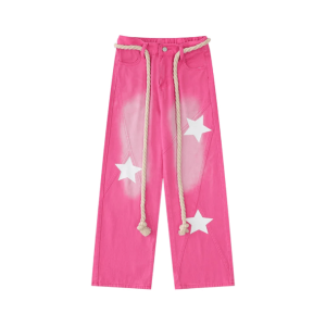 Y2K Pink Blush Jeans - Trendy Coquette Aesthetic Outfit Essential