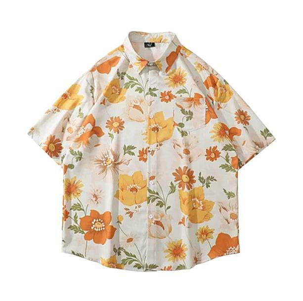 Y2K Retro Floral Shirt - Aesthetic Coquette Style for Trendy Outfits