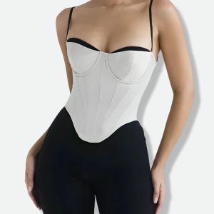 Y2K Satin Zip-Up Layered Corset Top - Coquette Aesthetic Fashion