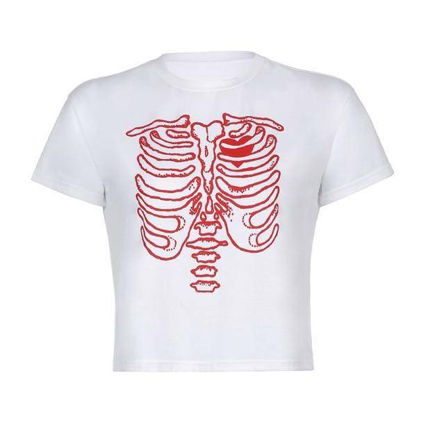 Y2K Skeleton T-Shirt: Trendy Aesthetic Apparel for Unique Styles