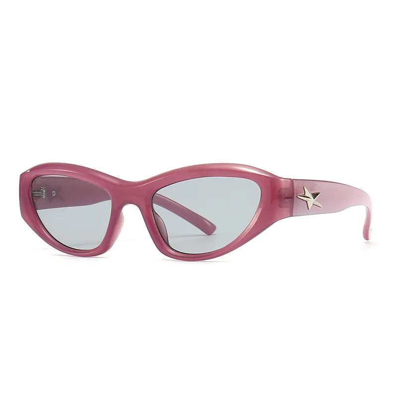 Y2K Star Wrap Around Sunglasses for Trendy Aesthetic Outfits