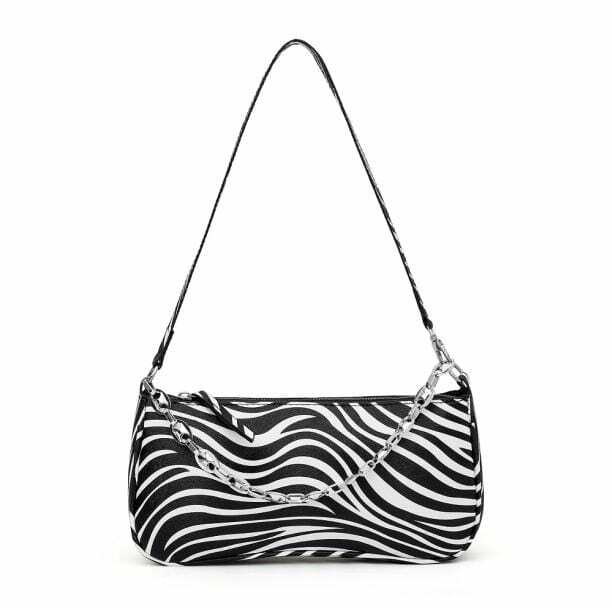 Zebra Print Handbag - Y2K Aesthetic Coquette Style Accessory